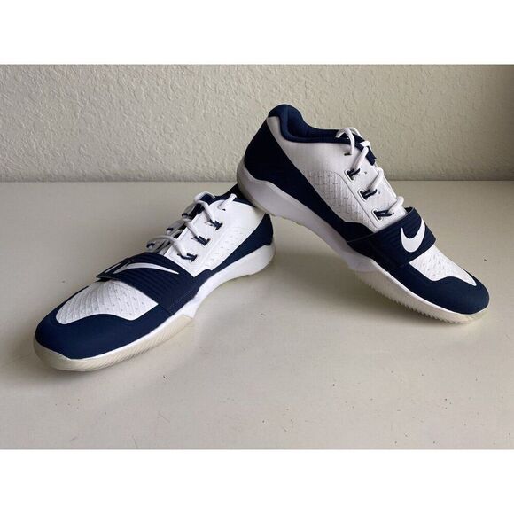 Nike Alpha Menace Turf Low Football Cleats BV3997-100 White Blue Men’s Sz 14.5 - Picture 2 of 12